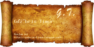 Gábris Timur névjegykártya